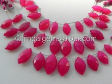 Raspberry Chalsydony Faceted Marquise